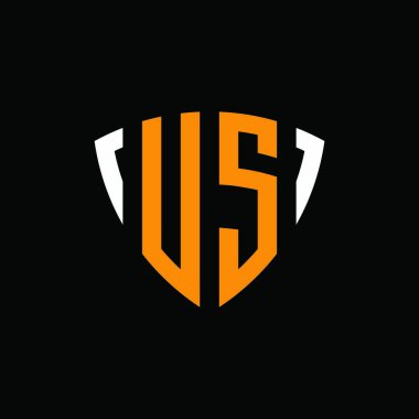 Siyah arkaplanda beyaz turuncu renkli kalkan desenli ABD logosu