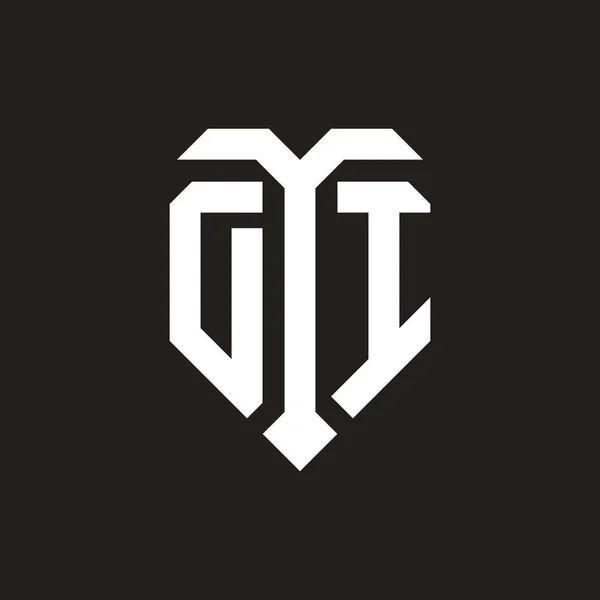 Logo Mit Isolierter Liebesform Schwarz Und Weiß Farbschablone Design Vektor — Stockvektor