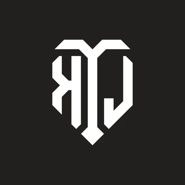 孤立した愛の形をしたKlのロゴ黒と白の色のテンプレートのデザインベクトル ハートの形のモノグラム — ストックベクタ