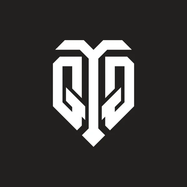 Logo Isolated Love Shape Black White Color Template Design Vector — Stock Vector