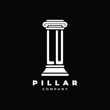 LU Monogram Logo Mektup Sütunları avukat tarzı vektör, hukuk firması siyah arka planda izole edilmiş