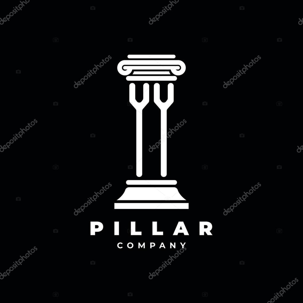 YY Monogram Logo Letter Pillars shape lawyer style vector, law firm company isolated in black background