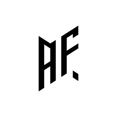 AF Monogram geometrik şekil şablonu. Monogram ilk tasarım vektörü beyaz arkaplanda izole edildi
