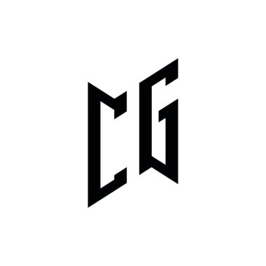 CG Monogram geometrik biçim şablonu. Monogram ilk tasarım vektörü beyaz arkaplanda izole edildi