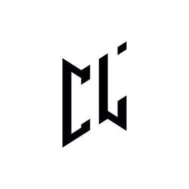 CL Monogram geometrik biçim şablonu. Monogram ilk tasarım vektörü beyaz arkaplanda izole edildi