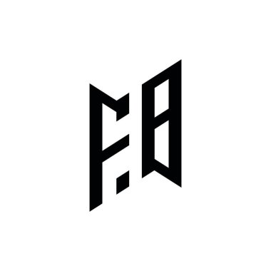FB Monogram geometrik şekil şablonu. Monogram ilk tasarım vektörü beyaz arkaplanda izole edildi