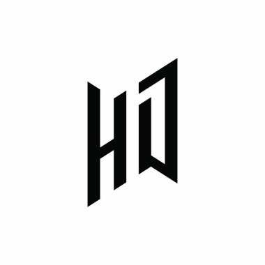 HD monogram geometrik şekil şablonu. Monogram ilk tasarım vektörü beyaz arkaplanda izole edildi