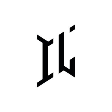 IL Monogram geometrik biçim şablonu. Monogram ilk tasarım vektörü beyaz arkaplanda izole edildi