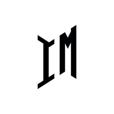 IM Monogram geometrik biçim şablonu. Monogram ilk tasarım vektörü beyaz arkaplanda izole edildi