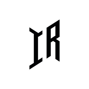 IR Monogram geometrik şekil şablonu. Monogram ilk tasarım vektörü beyaz arkaplanda izole edildi