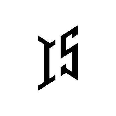 Monogram geometrik şekil şablonu. Monogram ilk tasarım vektörü beyaz arkaplanda izole edildi