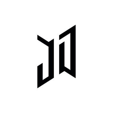 JD Monogram geometrik şekil şablonu. Monogram ilk tasarım vektörü beyaz arkaplanda izole edildi