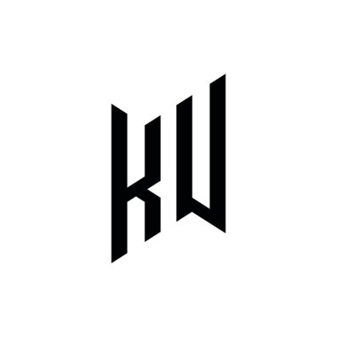 KT Monogram geometrik şekil şablonu. Monogram ilk tasarım vektörü beyaz arkaplanda izole edildi