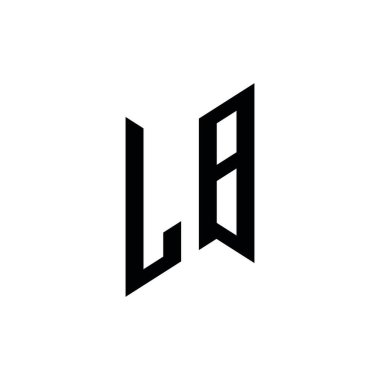 LB Monogram geometrik şekil şablonu. Monogram ilk tasarım vektörü beyaz arkaplanda izole edildi