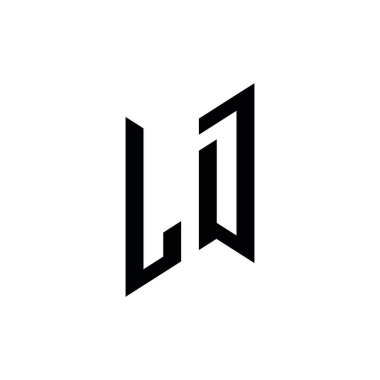 LD Monogram geometrik biçim şablonu. Monogram ilk tasarım vektörü beyaz arkaplanda izole edildi