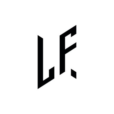 LF Monogram geometrik şekil şablonu. Monogram ilk tasarım vektörü beyaz arkaplanda izole edildi
