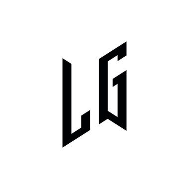 LG Monogram geometrik şekil şablonu. Monogram ilk tasarım vektörü beyaz arkaplanda izole edildi