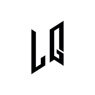 LQ Monogram geometrik şekil şablonu. Monogram ilk tasarım vektörü beyaz arkaplanda izole edildi