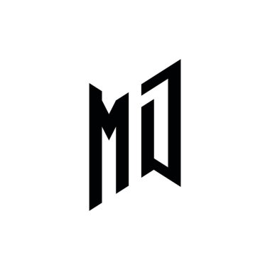 MD monogram geometrik şekil şablonu. Monogram ilk tasarım vektörü beyaz arkaplanda izole edildi