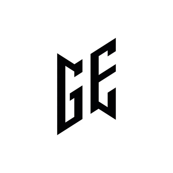 Ge单字几何形状模板 在白色背景上分离的初始设计矢量 — 图库矢量图片