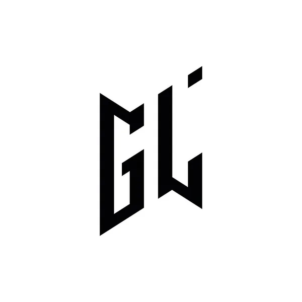 Gl字形几何样式模板 在白色背景上分离的初始设计矢量 — 图库矢量图片