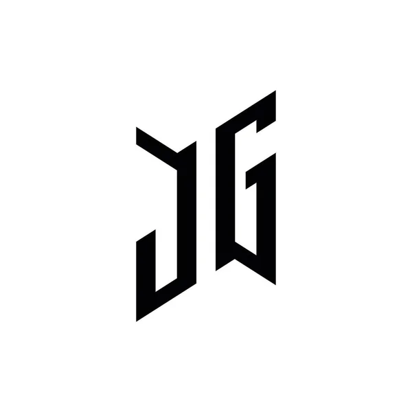 Jg单字几何形状模板 在白色背景上分离的初始设计矢量 — 图库矢量图片