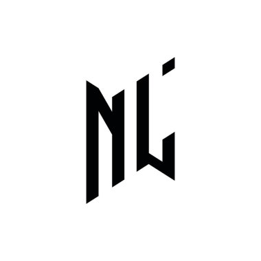 NL Monogram geometrik şekil şablonu. Monogram ilk tasarım vektörü beyaz arkaplanda izole edildi