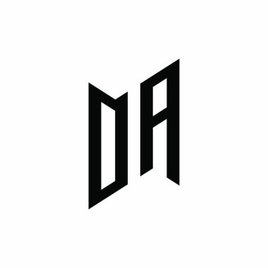 OA Monogram geometrik şekil şablonu. Monogram ilk tasarım vektörü beyaz arkaplanda izole edildi