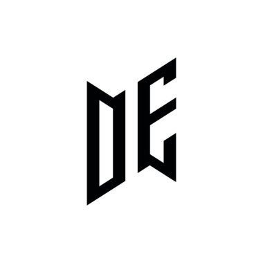 OE Monogram geometrik şekil şablonu. Monogram ilk tasarım vektörü beyaz arkaplanda izole edildi