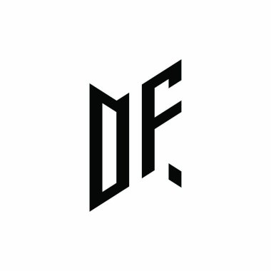 Monogram geometrik biçim şablonu. Monogram ilk tasarım vektörü beyaz arkaplanda izole edildi