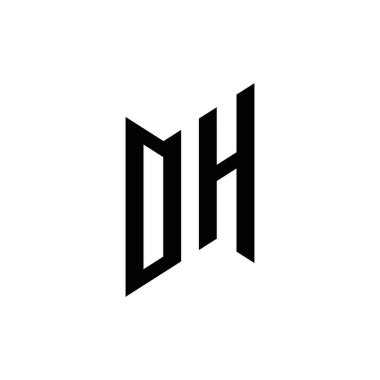 Monogram geometrik şekil şablonu. Monogram ilk tasarım vektörü beyaz arkaplanda izole edildi