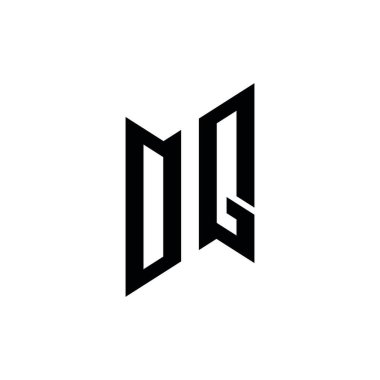 OQ Monogram geometrik şekil şablonu. Monogram ilk tasarım vektörü beyaz arkaplanda izole edildi