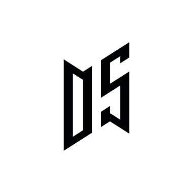 OS Monogram geometrik şekil şablonu. Monogram ilk tasarım vektörü beyaz arkaplanda izole edildi