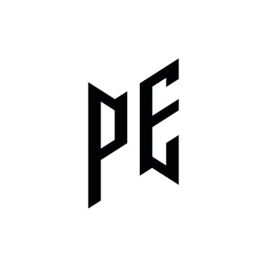 Beden Eğitimi Monogram geometrik şekil şablonu. Monogram ilk tasarım vektörü beyaz arkaplanda izole edildi