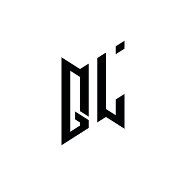 QL Monogram geometrik biçim şablonu. Monogram ilk tasarım vektörü beyaz arkaplanda izole edildi