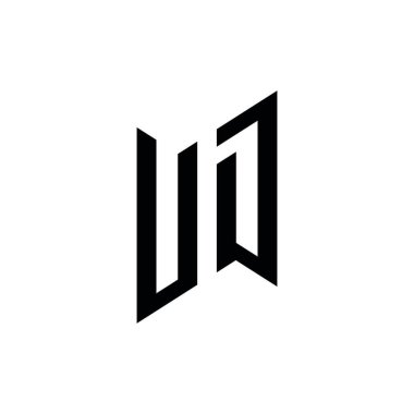 UD monogram geometrik şekil şablonu. Monogram ilk tasarım vektörü beyaz arkaplanda izole edildi
