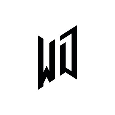 WD Monogram geometrik şekil şablonu. Monogram ilk tasarım vektörü beyaz arkaplanda izole edildi