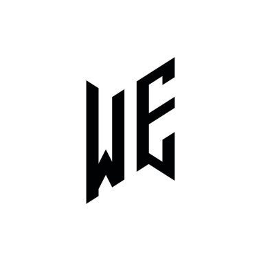 Geometrik şekil şablonunu monogram yapıyoruz. Monogram ilk tasarım vektörü beyaz arkaplanda izole edildi