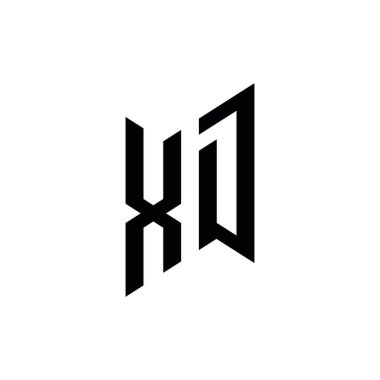 XD monogram geometrik şekil şablonu. Monogram ilk tasarım vektörü beyaz arkaplanda izole edildi