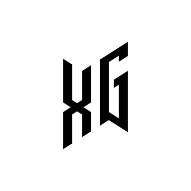 XG Monogram geometrik biçim şablonu. Monogram ilk tasarım vektörü beyaz arkaplanda izole edildi