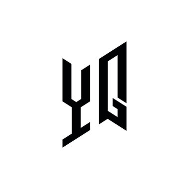 YQ Monogram geometrik şekil şablonu. Monogram ilk tasarım vektörü beyaz arkaplanda izole edildi