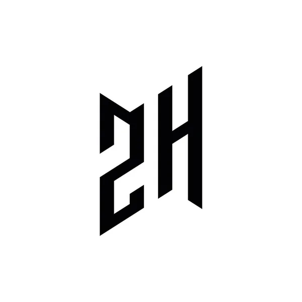Zh单字几何形状模板 在白色背景上分离的初始设计矢量 — 图库矢量图片