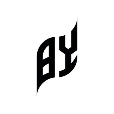 Monogram geometrik biçim şablonuna göre. Monogram ilk tasarım vektörü beyaz arkaplanda izole edildi