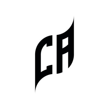 CA monogram geometrik şekil şablonu. Monogram ilk tasarım vektörü beyaz arkaplanda izole edildi