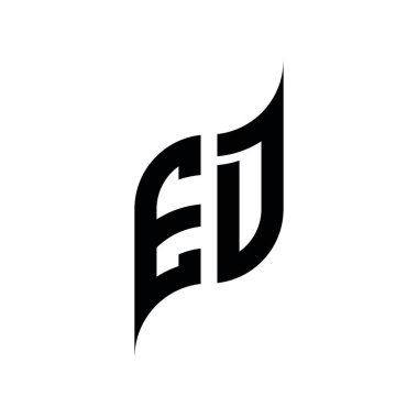 ED monogram geometrik biçim şablonu. Monogram ilk tasarım vektörü beyaz arkaplanda izole edildi