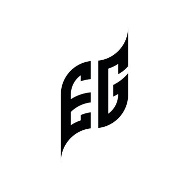 EG Monogram geometrik şekil şablonu. Monogram ilk tasarım vektörü beyaz arkaplanda izole edildi