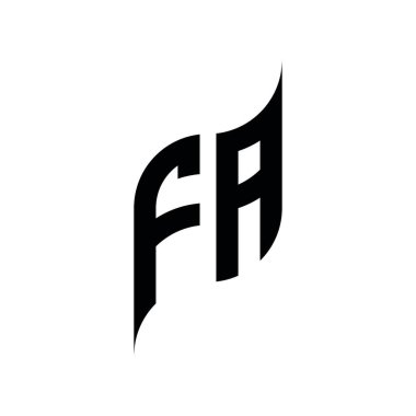 FA Monogram geometrik şekil şablonu. Monogram ilk tasarım vektörü beyaz arkaplanda izole edildi