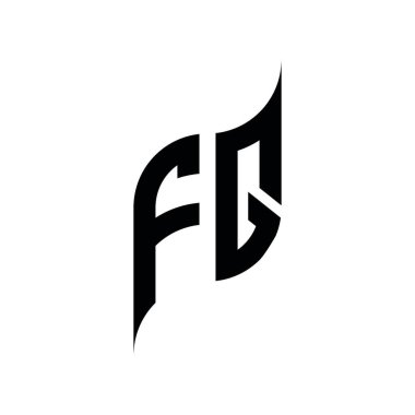 FQ Monogram geometrik biçim şablonu. Monogram ilk tasarım vektörü beyaz arkaplanda izole edildi