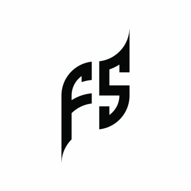 FS Monogram geometrik biçim şablonu. Monogram ilk tasarım vektörü beyaz arkaplanda izole edildi