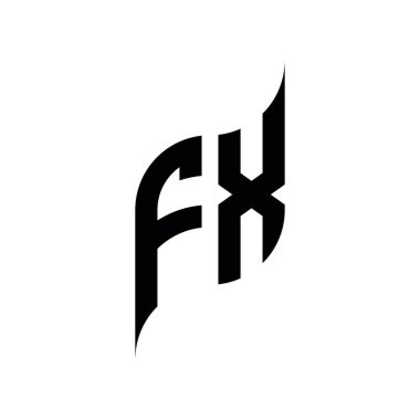 FX Monogram geometrik biçim şablonu. Monogram ilk tasarım vektörü beyaz arkaplanda izole edildi